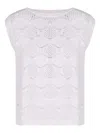 Max Mara Open-knit Top In White