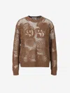Max Mara Farea Embroidered Fishnet Sweater In Brown