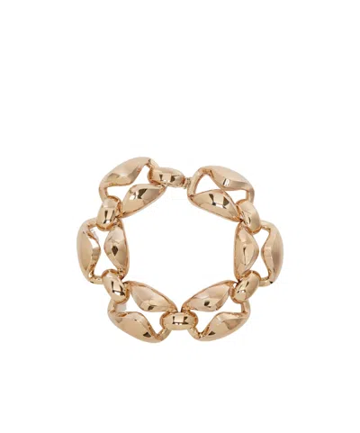 Max Mara Bold Statement Necklace With Hook Closure In Gold