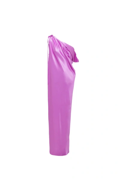 Max Mara "silk Satin Opera Dress" In Purple