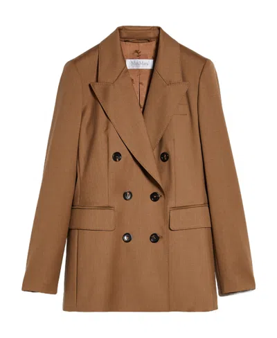 Max Mara Oppio Double-breasted Blazer In Brown