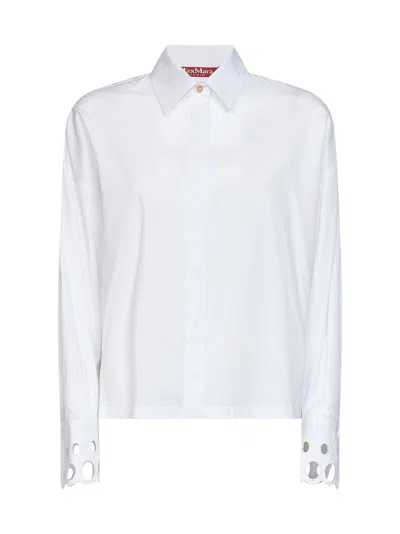 Max Mara Optical White Cotton Poplin Mststaffa Shirt