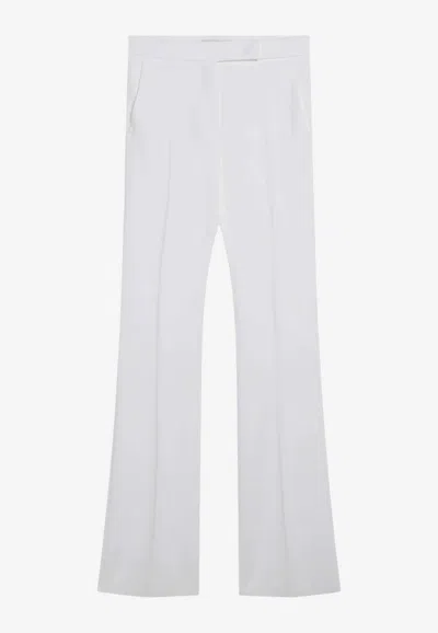 MAX MARA OPTICAL WHITE CRÊPE CANVAS PANTS