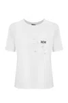 Max Mara Opunzia T-shirt In Interlock Jersey In Bianco Gesso