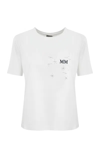 Max Mara Opunzia T-shirt In Interlock Jersey In Bianco