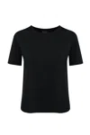 Max Mara Opunzia T-shirt In Interlock Jersey In Blu Ricamo Mm