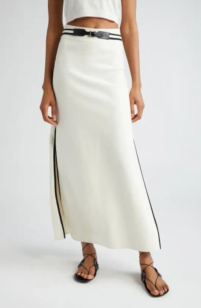 Max Mara Ora Belted Cotton Blend Sweater Skirt In Ivory