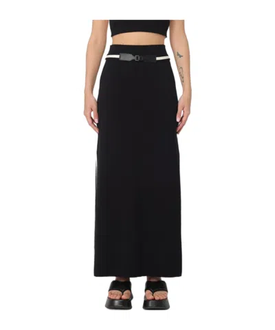 Max Mara Ora Belted Midi Skirt In Black