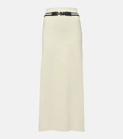 Max Mara Ora Cotton-blend Maxi Skirt In White