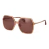 Max Mara Orange Acetate Sunglasses In Neutral