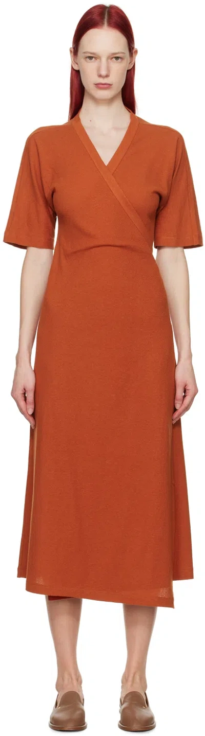 Max Mara Orange Tiro Maxi Dress In 3 Terra Cotta