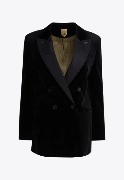 MAX MARA ORARIO DOUBLE-BREASTED VELVET BLAZER