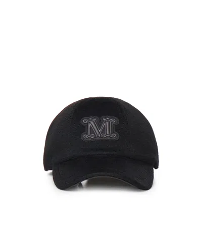 Max Mara Ordine Logo Embroidered Baseball Cap In Black