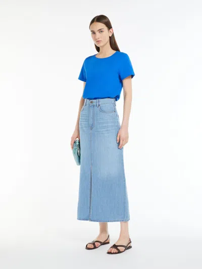 Max Mara Organic Cotton Jersey T-shirt In Cornflower Blue