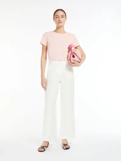 Max Mara Organic Cotton Jersey T-shirt In Pink