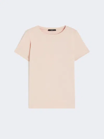 Max Mara Organic Cotton T-shirt In Pink