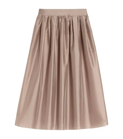 Max Mara Organza Pleated Maxi Skirt In Neutral