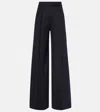 Max Mara Wool Blend Secolo High Waist Trousers In Blue