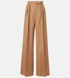 Max Mara Ori Pleated Camel Hair Wide-leg Pants