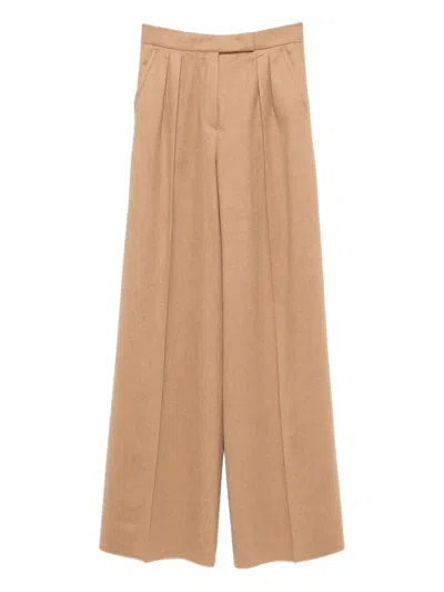 Max Mara Ori Wide-leg Trousers In Neutral