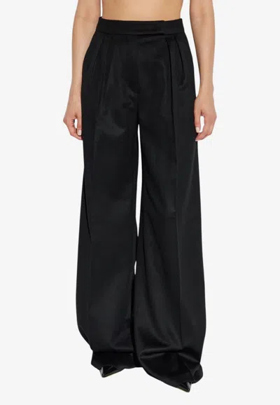 Max Mara Ori Wide-leg Wool Pants In Black