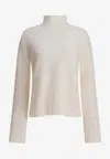 Max Mara Orlaya Cashmere-blend High-neck Sweater In White