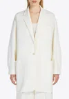 Max Mara Orlaya Virgin Wool Oversized Tailored Jacket In White