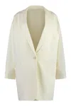 Max Mara Orlaya Oversize Stretch-wool Canvas Jacket In White