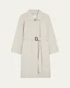 Max Mara The Cube Orleans Belted Twill Coat In Ivory