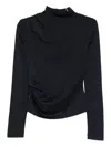 Max Mara Wool Jersey Top In Blue