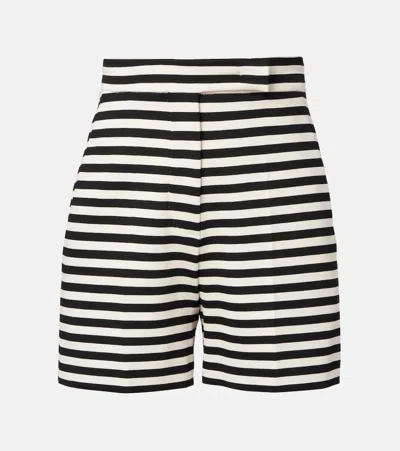 Max Mara Striped High-waisted Shorts In Black