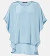 Max Mara Oronte Silk Crêpe De Chine Blouse In Blau