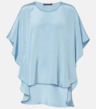 Max Mara Oronte Silk Crêpe De Chine Blouse In Blau