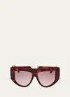 Max Mara Women's Orsola 57mm Shield Sunglasses In Shiny Black