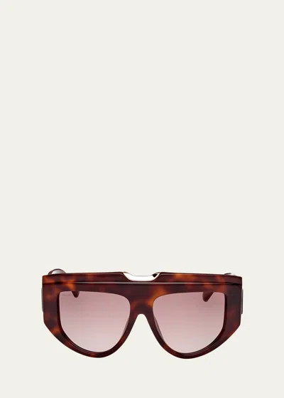 Max Mara Women's Orsola 57mm Shield Sunglasses In Brown