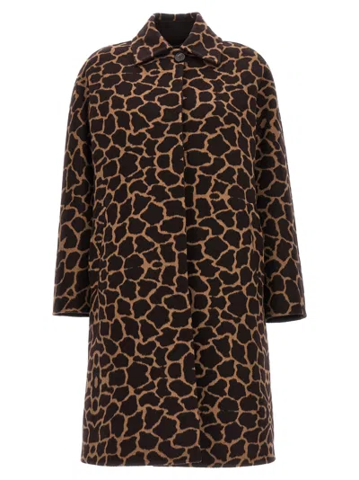 Max Mara 'ortica' Coat In Animal Print