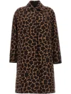 Max Mara 'animal Print Collared Neck Coat' In Brown