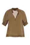 Max Mara Studio Orvieto V-neck Short-sleeved Top