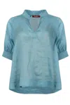 Max Mara Relaxed Fit Tunic With Delicate Ruffle Collar