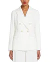 Max Mara Double-breasted Virgin-wool Blazer In White