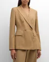 Max Mara Osanna Double-breasted Wool-twill Blazer In Honey