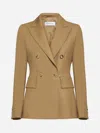 Max Mara Osanna Double-breasted Wool-twill Blazer In Honey
