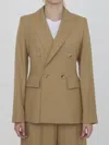 Max Mara Osanna Double-breasted Wool-twill Blazer In Yellow