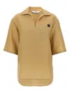 Max Mara Knitwear Sweater With Chest Pocket And V Neck In Gold
