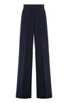 Max Mara Osol Pleated Wide Leg Virgin Wool Blend Pnats