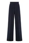 Max Mara Osol Virgin Wool Trousers In Blue