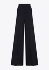 Max Mara Womens Ultramarine Osol Wide-leg Ribbed Stretch-wool Trousers In Blue