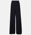 Max Mara Osol Wool-blend Wide-leg Pants In Blue