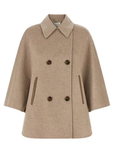 Max Mara Double-breasted Knee-length Cashmere Coat With Dropped Shoulders In Orange