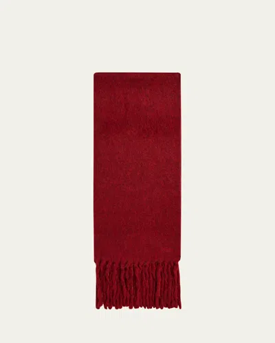 Max Mara Osso Fringed Alpaca Scarf In Red